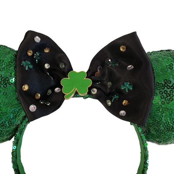 Disney Minnie Mouse Ears St Patrick's Day Minnie Mouse Ears Sequence Ears - Picture 3 of 13